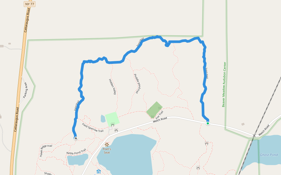 long trail walking route map in North Java