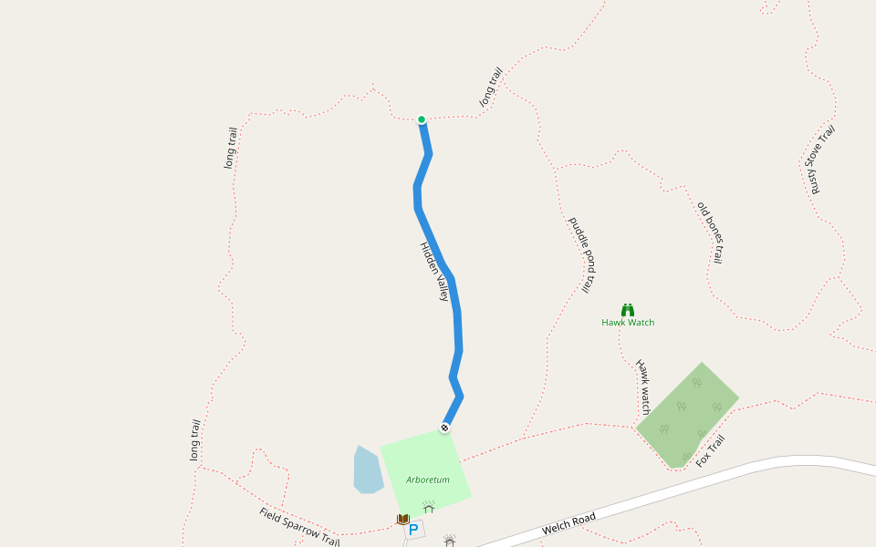 Hidden Valley walking route map in North Java