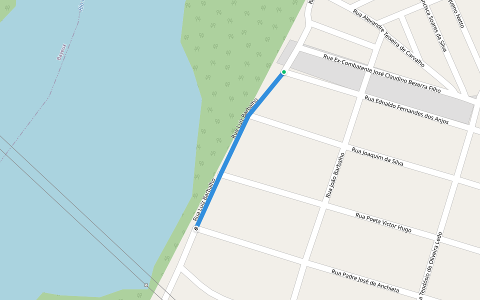 Rua Luiz Barbalho walking route map in João Pessoa