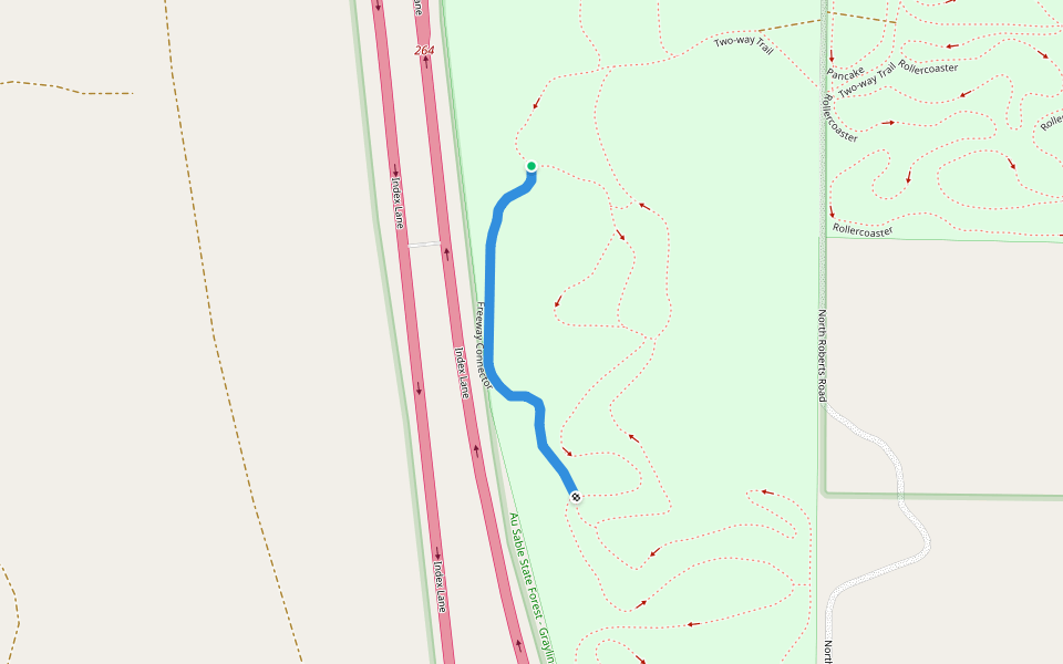 Freeway Connector walking route map in Frederic