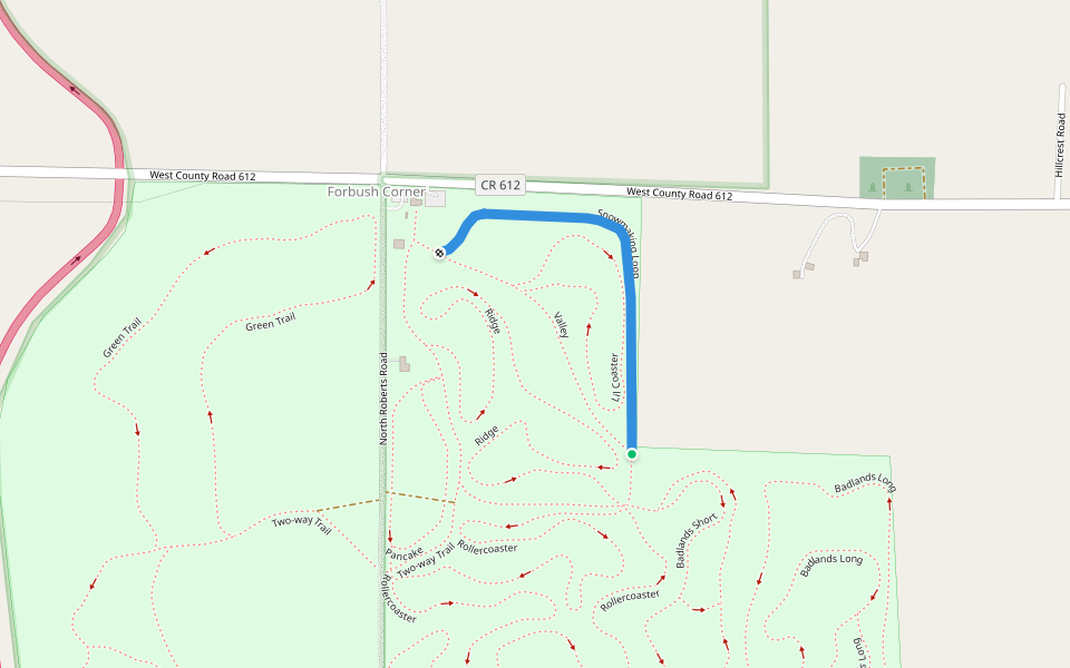 Snowmaking Loop walking route map in Frederic
