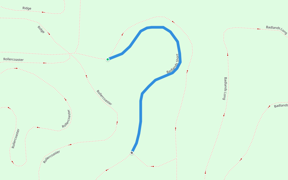 Badlands Short walking route map in Frederic