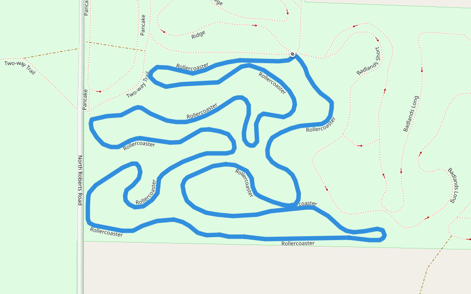 Rollercoaster walking route map in Frederic