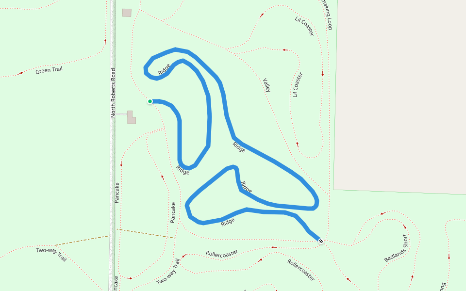 Ridge walking route map in Frederic