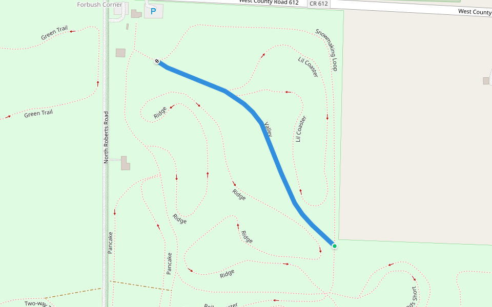 Valley walking route map in Frederic