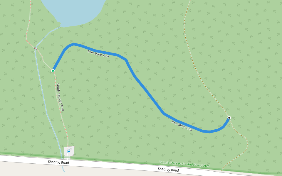 Iron Mine Trail walking route map in Millerton
