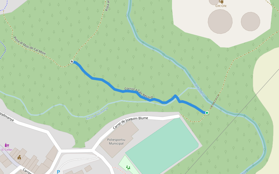 Corriol a Can Record walking route map in Sant Esteve de Palautordera