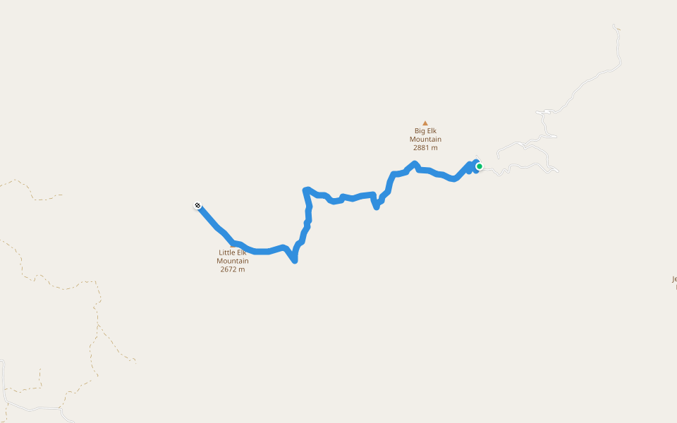 Elk Mountain Ridge Trail walking route map in Idaho Falls