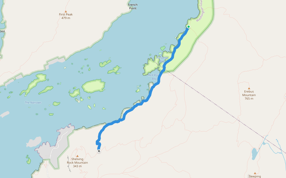 Lake Shore Trail walking route map in Clemons