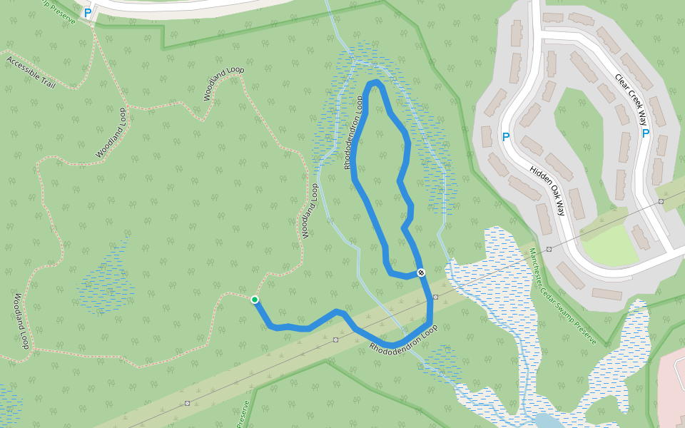 Rhododendron Loop walking route map in Manchester
