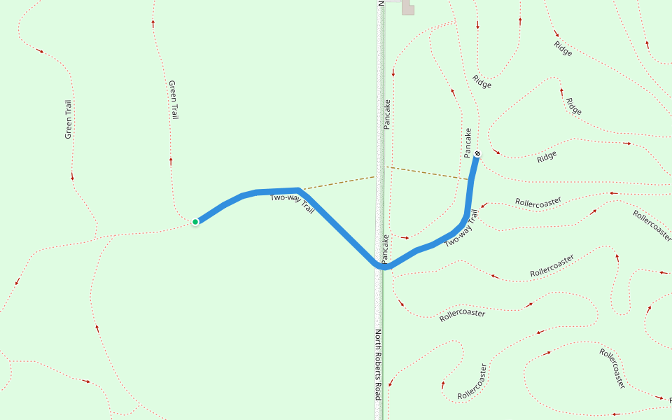 Two-way Trail walking route map in Frederic