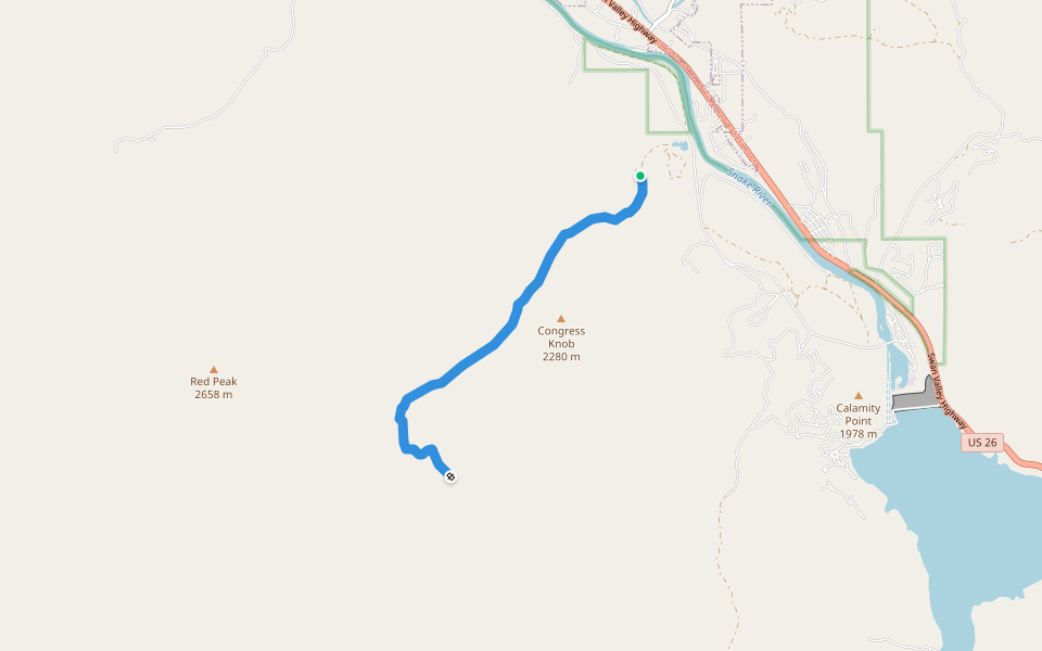 Yeaman Creek Trail walking route map in Idaho Falls