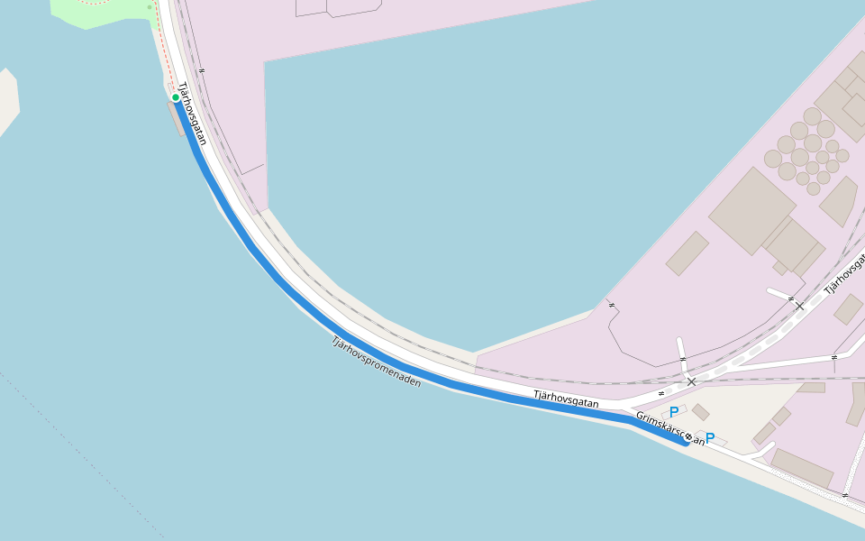 Tjärhovspromenaden walking route map in Kalmar