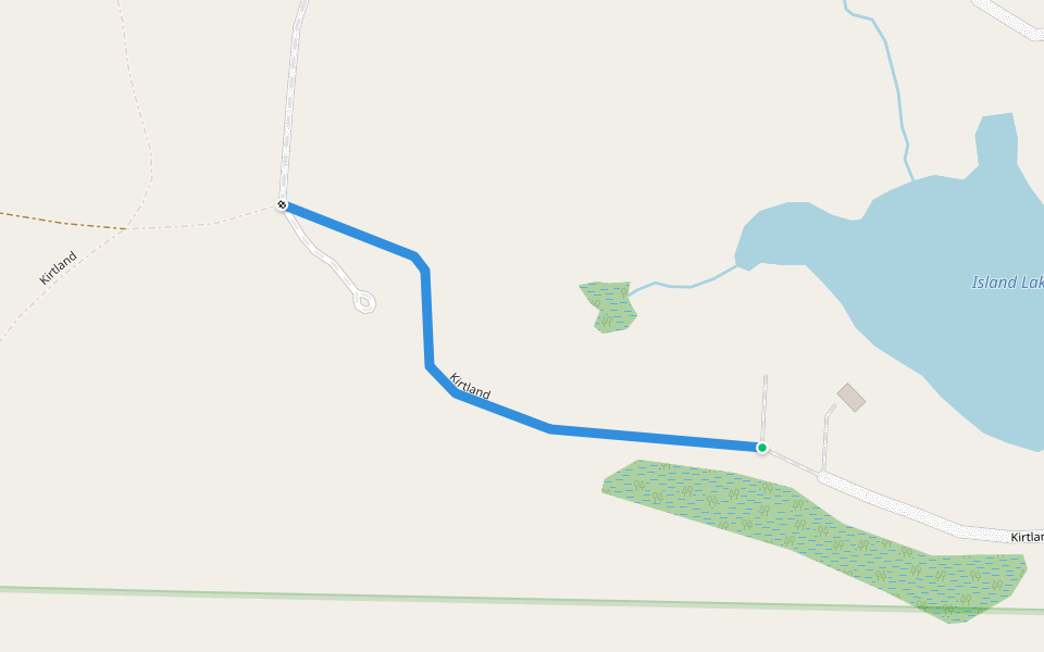 Kirtland walking route map in Frederic