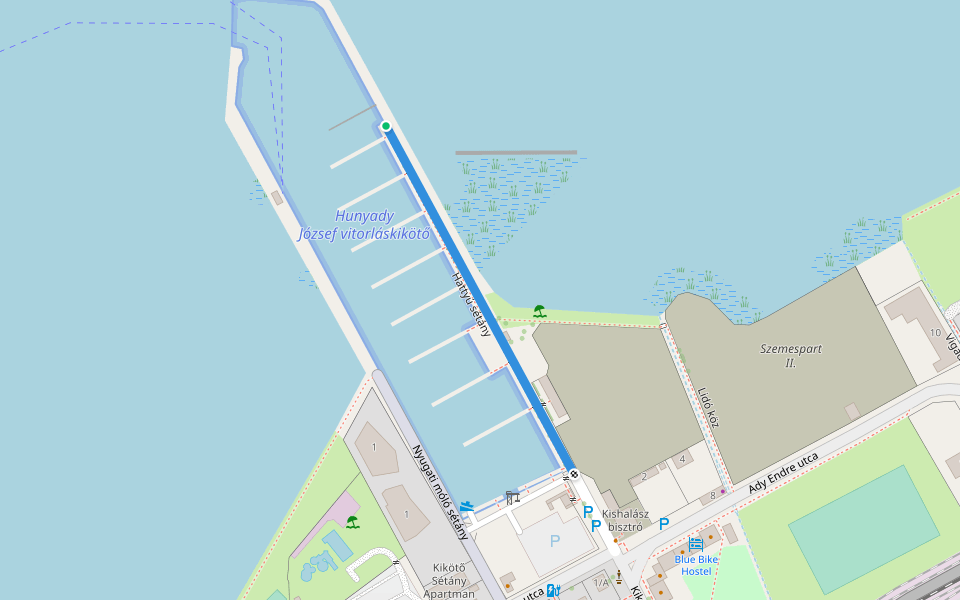 Hattyú sétány walking route map in Balatonszemes