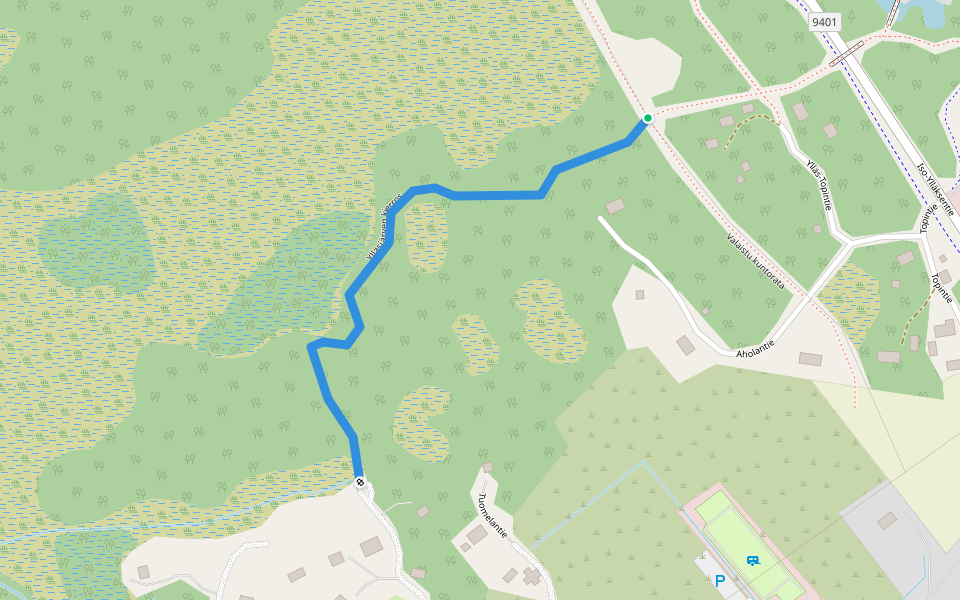 Ylläsjärven kierros walking route map in Kittilä