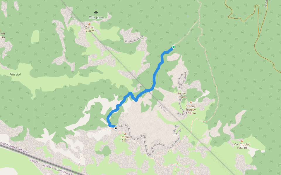 Staza Mery walking route map in Gubin
