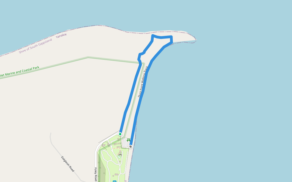 Duck Point Walking Track walking route map in Yanakie