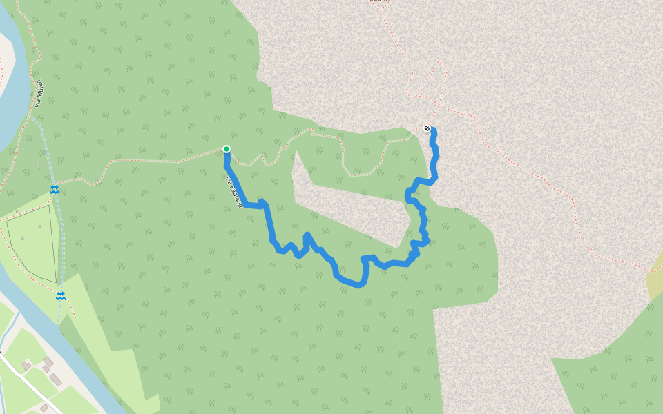via Padlane walking route map in Dirdal