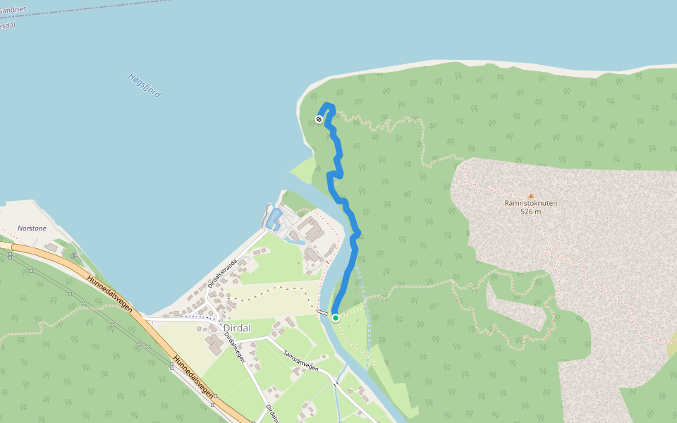 via Mulen walking route map in Dirdal