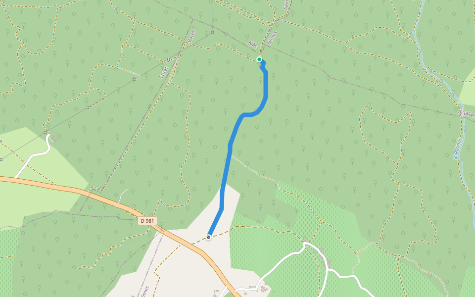 Chemin de la Combe de l'Homme Mort walking route map in Baron