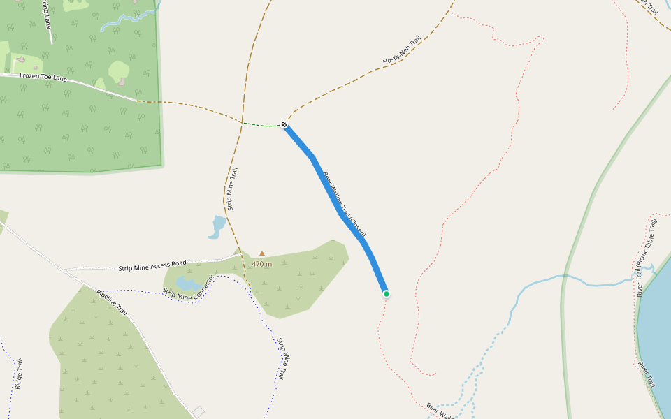 Bear Wallow Trail (Closed) walking route map in Polk