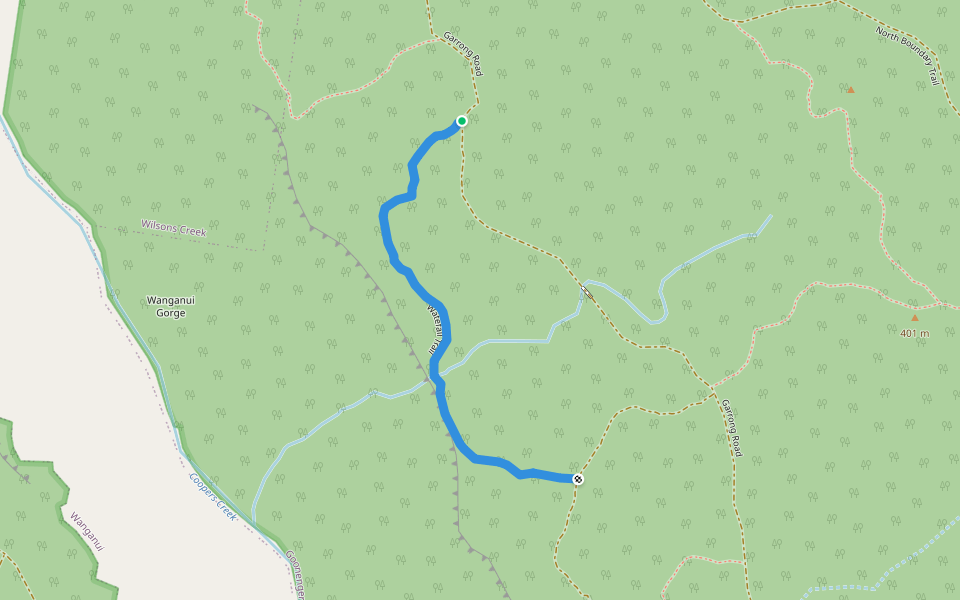 Watefall Trail walking route map in Goonengerry