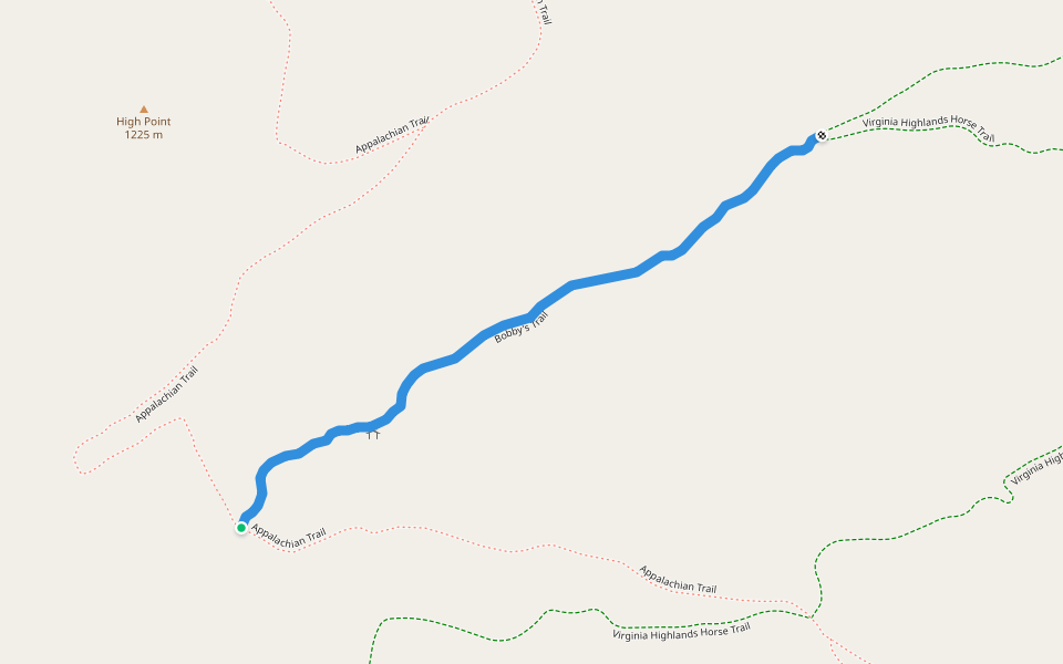 Bobby's Trail walking route map in Sugar Grove
