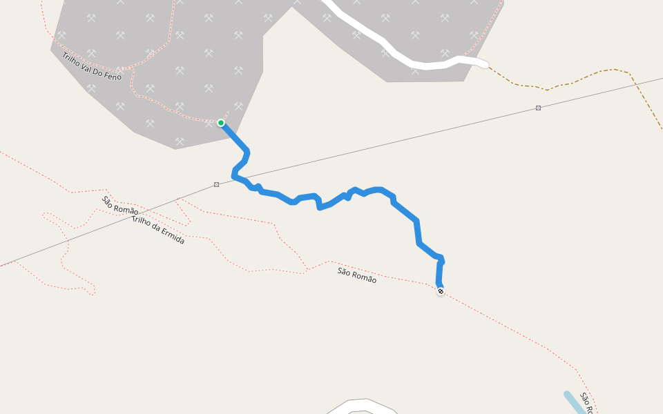Trilho Pedra Negra walking route map in São João dos Montes