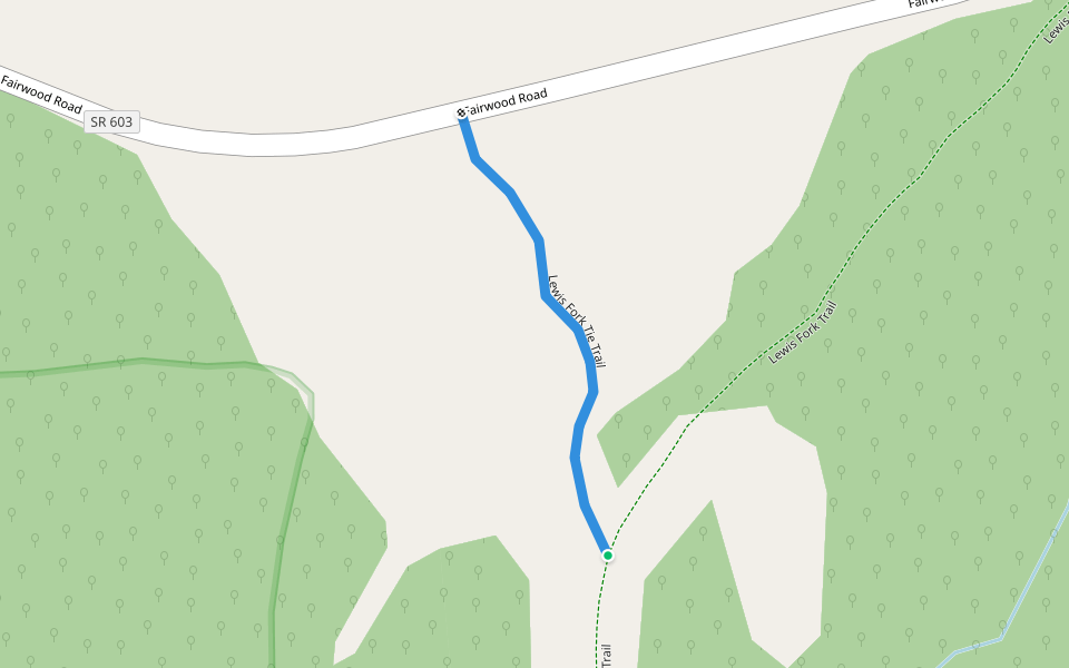 Lewis Fork Tie Trail walking route map in Troutdale