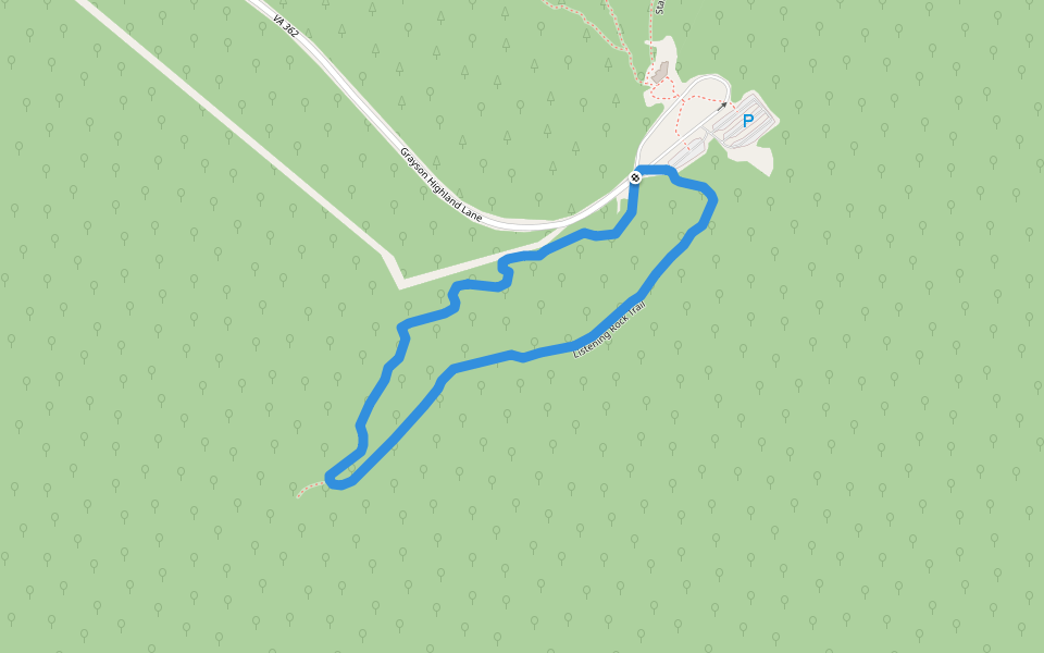 Listening Rock Trail walking route map in Mouth of Wilson