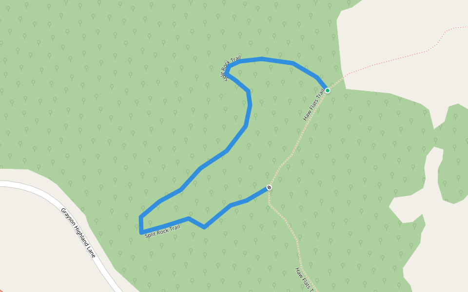 Split Rock Trail walking route map in Mouth of Wilson