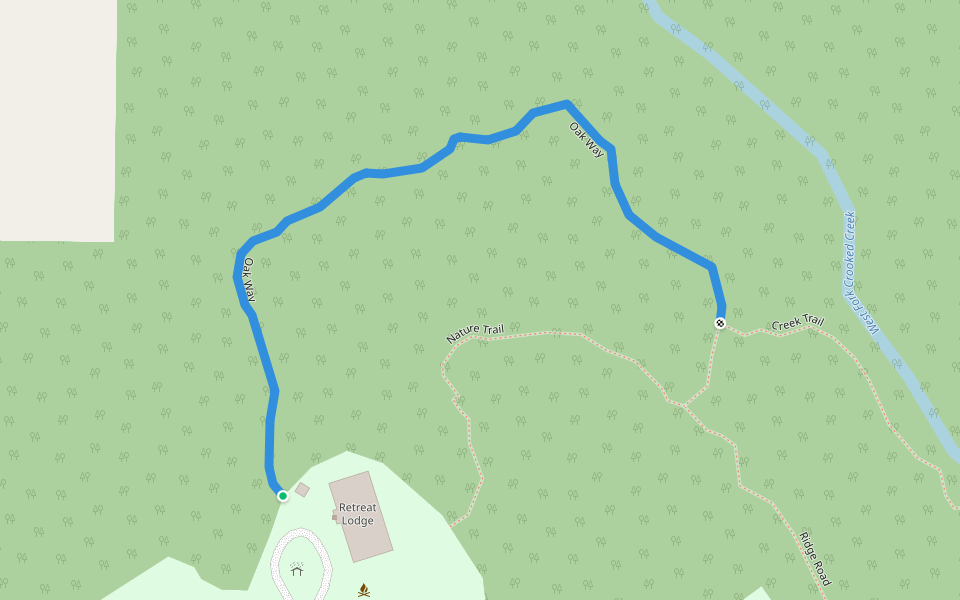 Oak Way walking route map in Washington