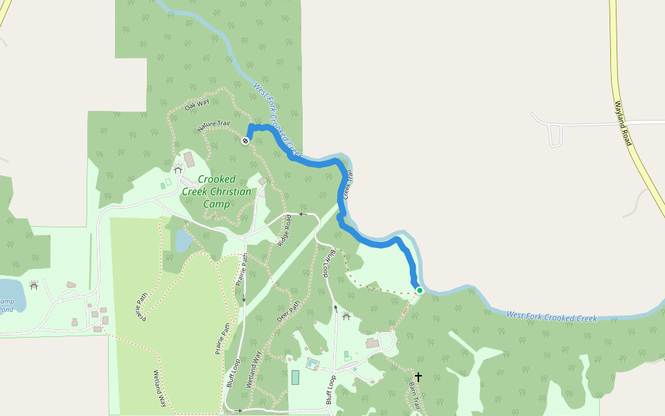 Creek Trail walking route map in Washington