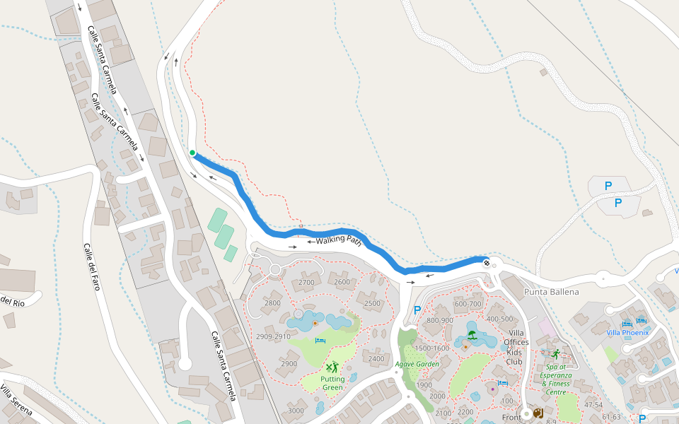 Walking Path walking route map in Cabo Pulmo