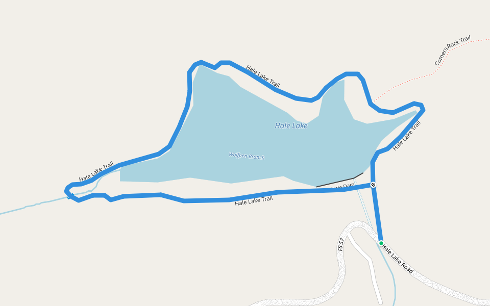 Hale Lake Trail walking route map in Speedwell