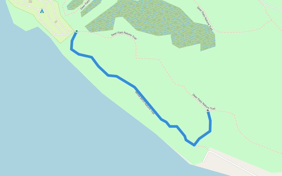 White Birch Nature Trail walking route map in Boyne City