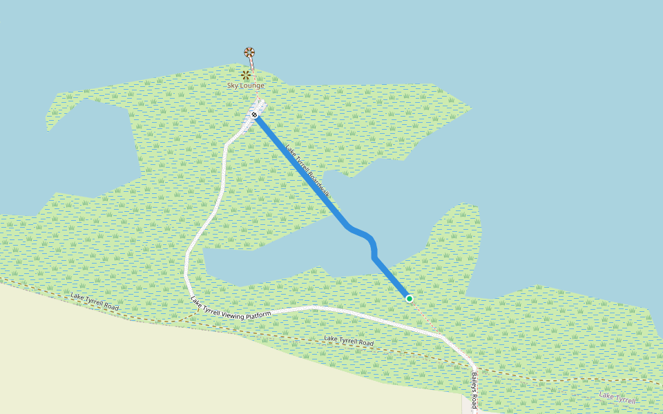 Lake Tyrell Boardwalk walking route map in Lake Tyrrell