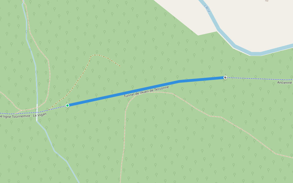Tunnel de l’Aven de Tessonne walking route map in Bez-et-Esparon
