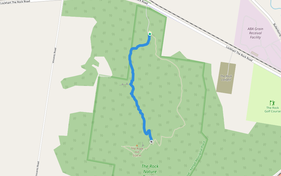 Yugay Track walking route map in The Rock