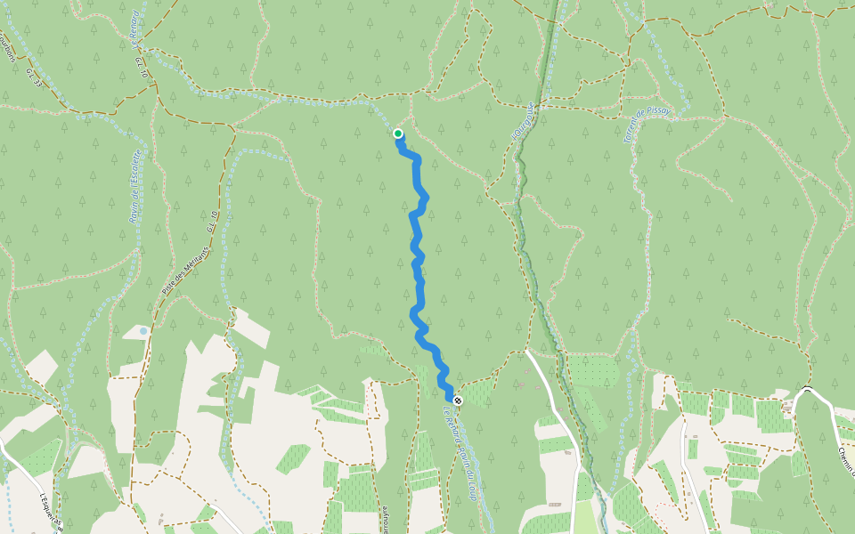 Ravin du Loup walking route map in Cabrières-d'Aigues