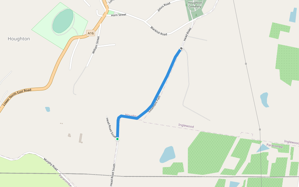 Easement Path walking route map in Houghton