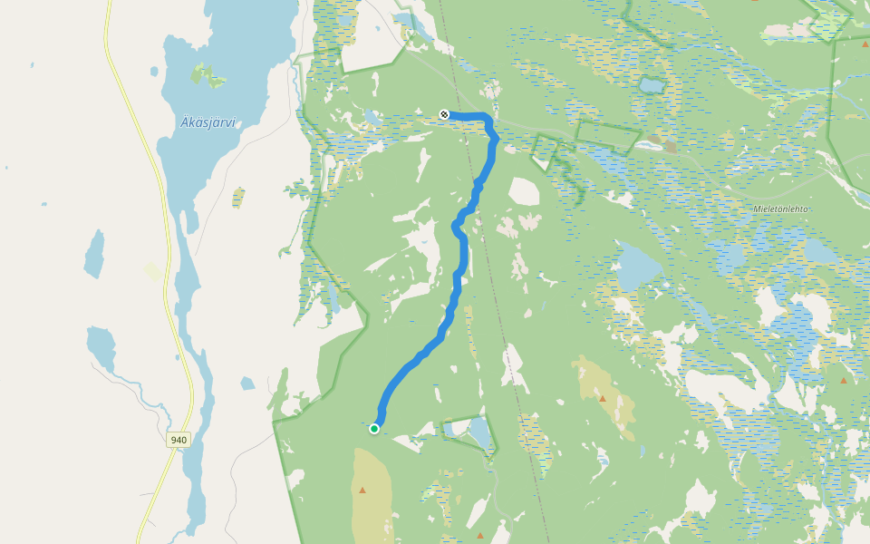 Pahtavuoma-Äkäskero walking route map in Muonio