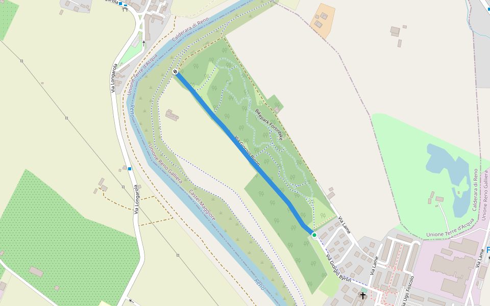 Via Giorgio Byron walking route map in Trebbo