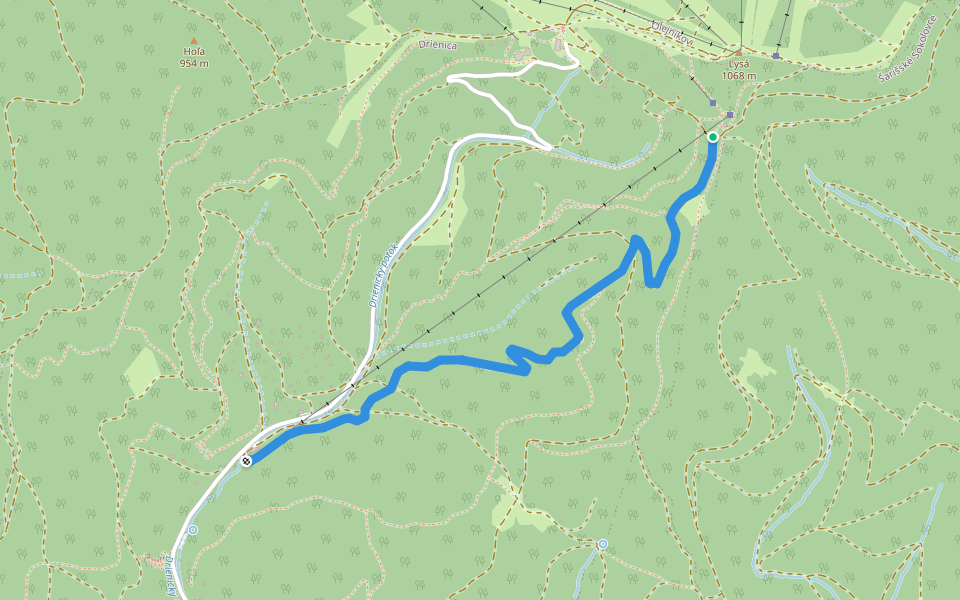 AM trail walking route map in Olejníkov