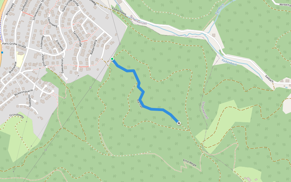 Via Trail walking route map in Schiltach