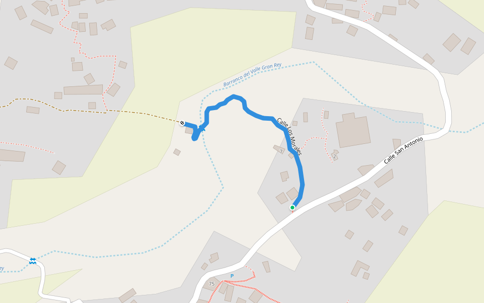 Calle Los Morales walking route map in Valle Gran Rey