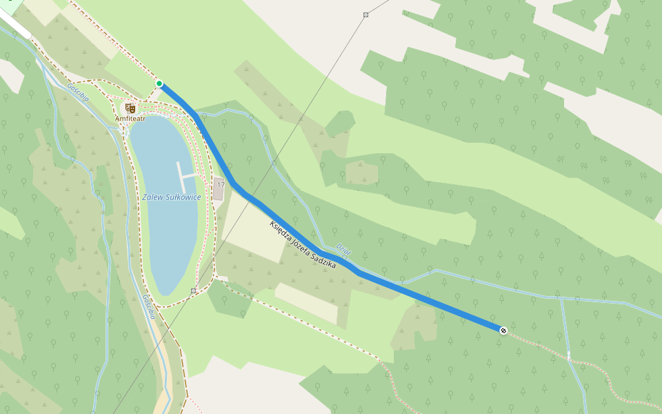 Księdza Józefa Sadzika walking route map in Sułkowice