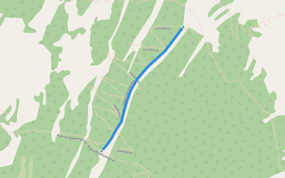 Vzpon po melišču walking route map in Čadrg