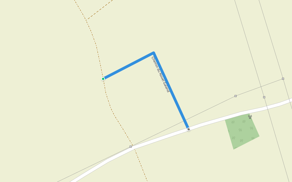 Chemin du Novel Galand walking route map in Jumeauville